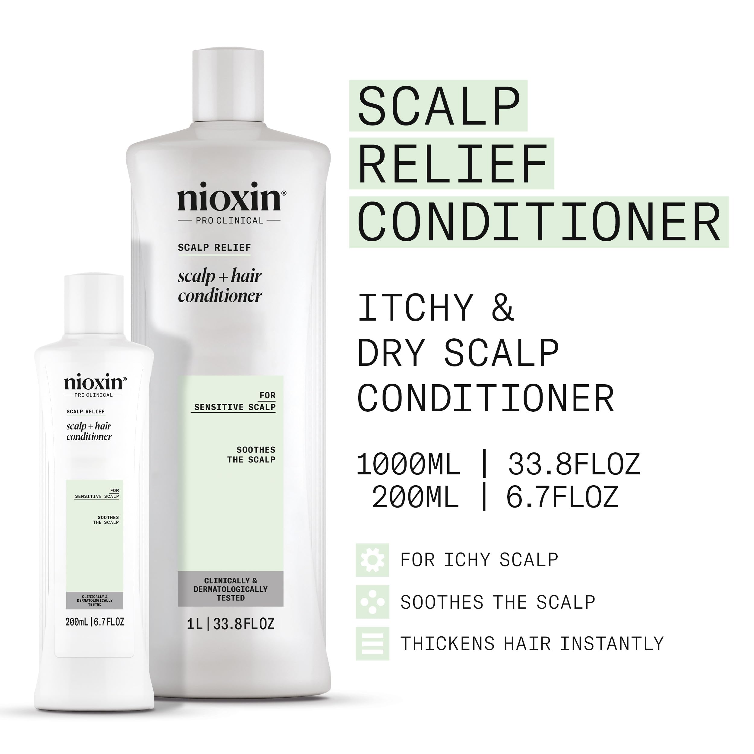 Nioxin Scalp Relief Hair Conditioner | Soothes, Hydrates, & Thickens Hair | For Sensitive, Dry, and Itchy Scalp | Made with Aloe Vera & Vitamin E | 6.7 fl oz